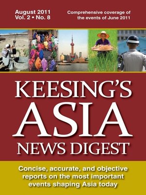 cover image of Keesing's Asia News Digest, August 2011 